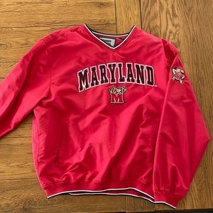 U of Maryland embroidered windbreaker crewneck
